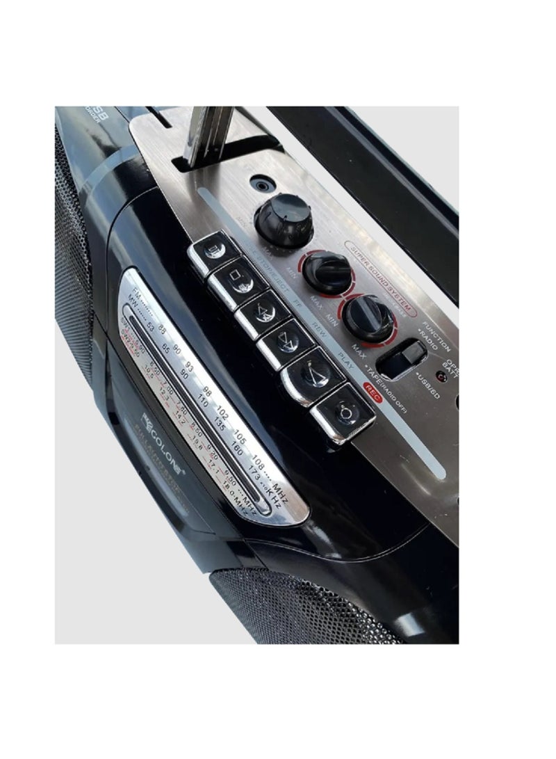 جولون مسجل كاسيت راديو  مكبر صوت محمول RX-FS78USB - أسود - Image 4